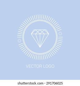 Vector line logos and icons. Line design elements for invitations and greeting cards. Vector emblems and badges. Abstract hipster logo templates.