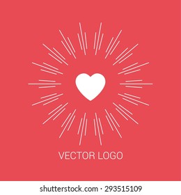 Vector line logos and icons. Line design elements for invitations and greeting cards. Vector emblems and badges. Abstract hipster logo templates. Vector wedding and heart line logo.