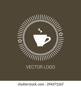 Vector line logos and icons. Line design elements for invitations and greeting cards. Vector emblems and badges. Abstract hipster logo templates. Set of design elements and badges for food industry