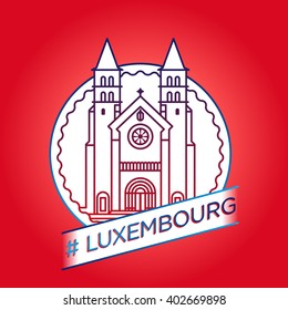 vector line luxembourg badge