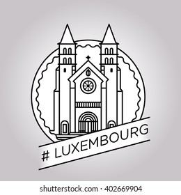 vector line luxembourg badge