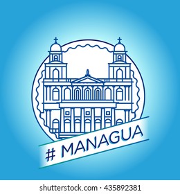 vector line Managua badge