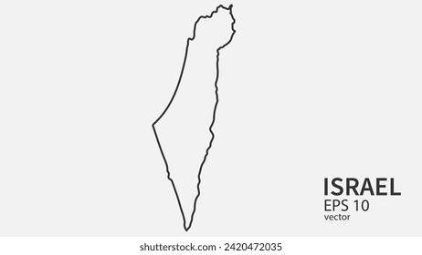Vektorlinienplan von Israel. Vektordesign einzeln auf weißem Hintergrund.	
