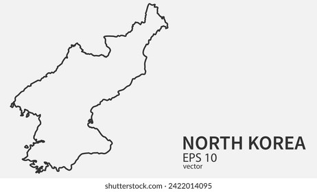 Vektorlinienplan Nordkoreas. Vektordesign einzeln auf weißem Hintergrund.	
