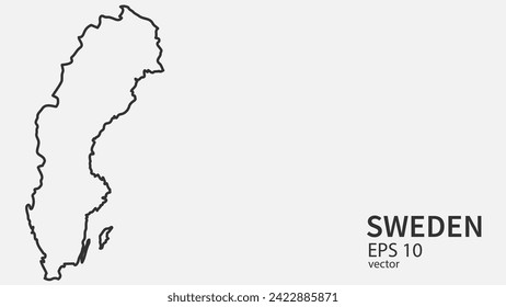 Vektorlinienplan von Schweden. Vektordesign einzeln auf weißem Hintergrund.	
