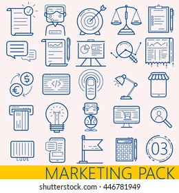 Vector line marketing icons pack