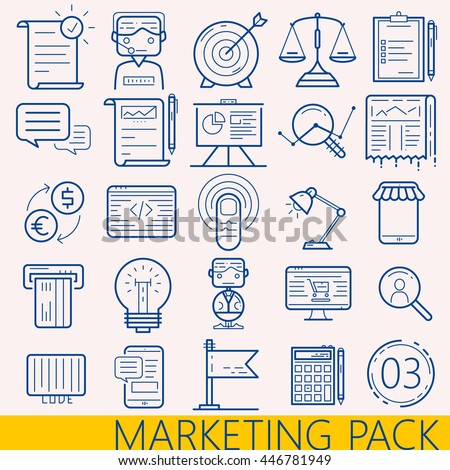 Vector line marketing icons pack