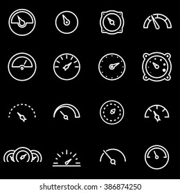 Vector line meter icon set.