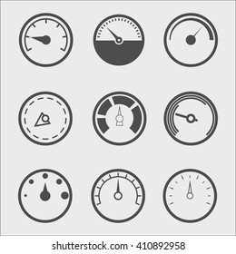 Vector Line Meter Icon Set.