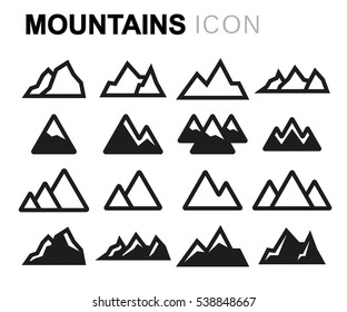 Vector line mountains set