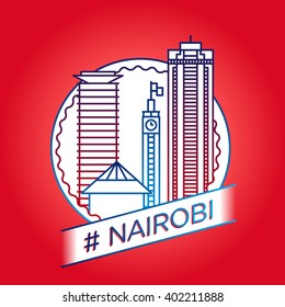 vector line nairobi badge