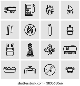 Vector Line Natural Gas Icon Set.