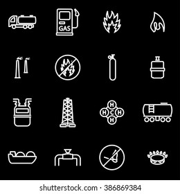 Vector line natural gas icon set.