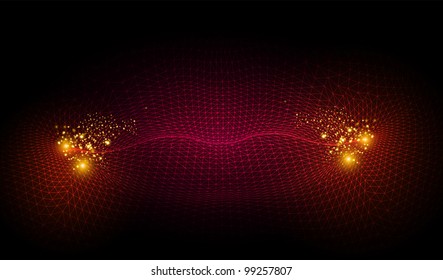 vector line neon lips illustration, easy editable
