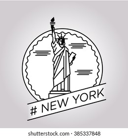 vector line new york badge