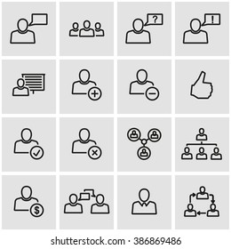 Vector line office people icon set.