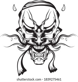 vector line oni mask pirates 