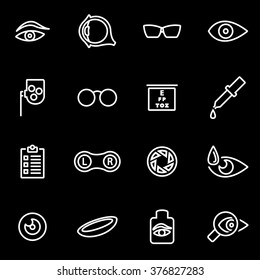 Vector line optometry icon set