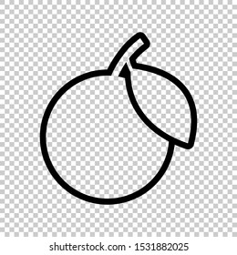 vector line of orange fruit icon isolated on a transparent background