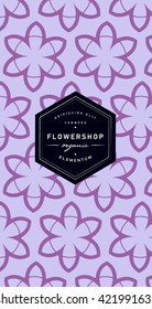 Vector line ornament pattern for business cards and packaging wrapping - floral shops, beauty and spa studios with label design template