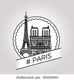 vector line paris badge