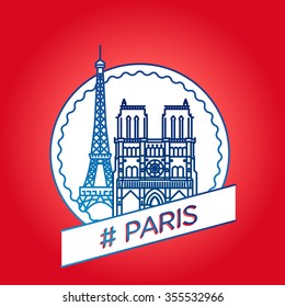 vector line paris badge