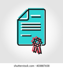 Vector line patent icon. Charter icon. Document. Legal agreement contract. Certificate