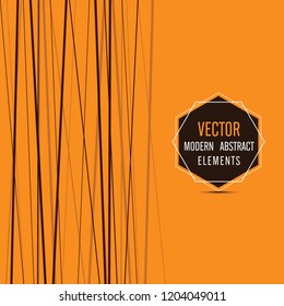 Vector line pattern of brown geometric shapes cut orange for poster design. Graphic pattern for backdrop. Geometric brochure, cards. Vector illustration EPS