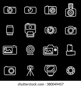 Vector line photo icon set.