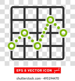 Vector Line Plot EPS vector icon. Illustration style is flat iconic bicolor eco green and gray symbol on a transparent background.