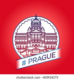 vector line prague badge