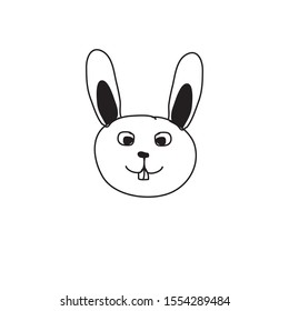 vector line rabbit cute art