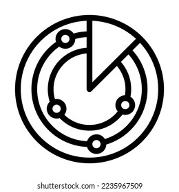 Diseño de iconos de línea de radar de línea de vector
