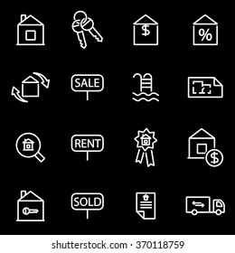 Vector line real estate icon set
