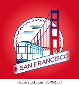 vector line san francisco badge
