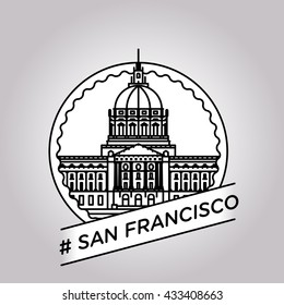 vector line san francisco badge