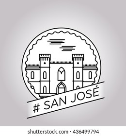 vector line san jose badge