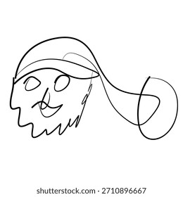 Línea de Vector de Santa Claus sonriendo