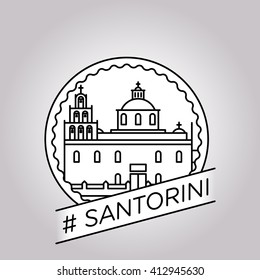 vector line santorini badge