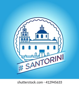 vector line santorlini badge