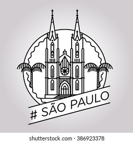 vector line Sao Paulo badge