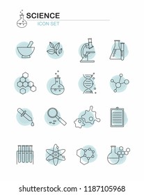  Vector Line Science Icons set 