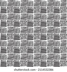 Vector line seamless print. Batik Organic stripe. brush strokes vertical and horizontal background. Geometric folk pattern.Design for fashion , fabric, textile, wallpaper, wrapping and all prints 
