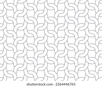 Vector line seamless texture circular fence. Isolated on white background