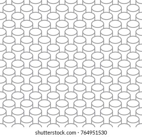 Vector line seamless texture tube. White background.