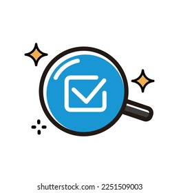 Vector line of search check icon. illustration of apps and websites and ui ux.
