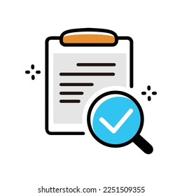 Vector line of search document icon. illustration of apps and websites and ui ux.