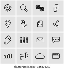 Vector line seo icon set