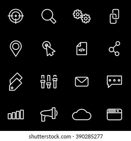 Vector line seo icon set.