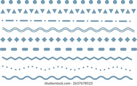 Vector line set -1- blue. Lines, borders, underline